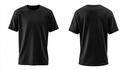 Professional Plain Black Color T-Shirt Template Front Usage Set for Designers