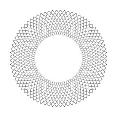 Radial Geometric Circle Pattern. Abstract Round Design Element.