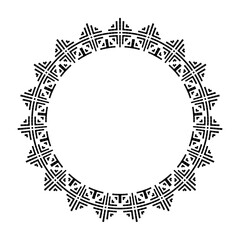 Abstract Radial Geometric Circle Pattern for Decorative Round Frame.