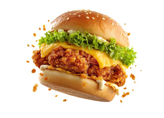 Falling chicken burger