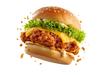 Falling chicken burger