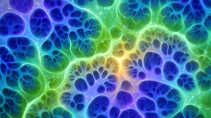 Cellular fractal pattern in rainbow colors