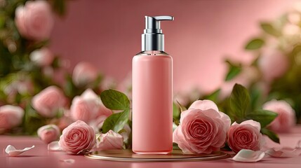 Pink beauty product display