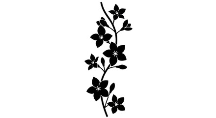 Black and White Floral Branch Design
