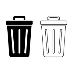 Waste management solid icon, Trash can icon, garbage, waste