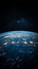 Obraz premium Earth from space, lit cities