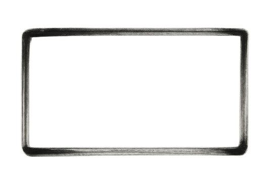Grungy black frame with transparent background, offering versatile design space for creative graphic layouts and artistic compositions