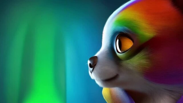 3D niedlicher Chihuahua in regenbogenfarben