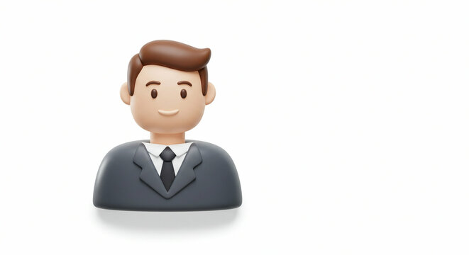 Animated executive avatar simplified design icon