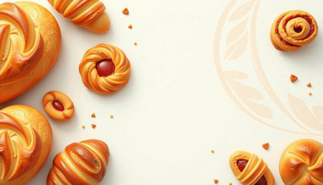 Delicious animated bread with swirls and vibrant orange hues, creating playful and inviting atmosphere