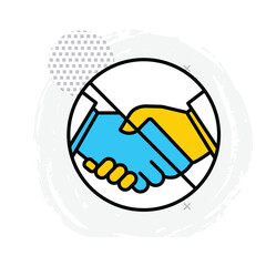 Flat No Handshake Restriction Vector Icon Graphic