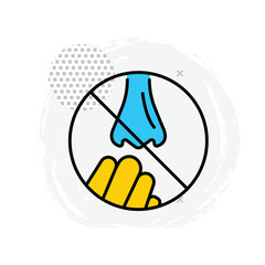Hygiene Reminder No Nose Touch Vector Symbol