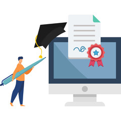 Certificate on taking the course Illustration