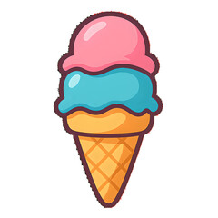 Ice cream cartoon sticker vector