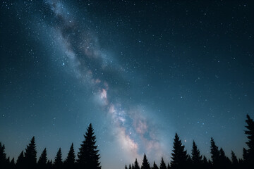 Fototapeta premium Night sky with clouds and stars.