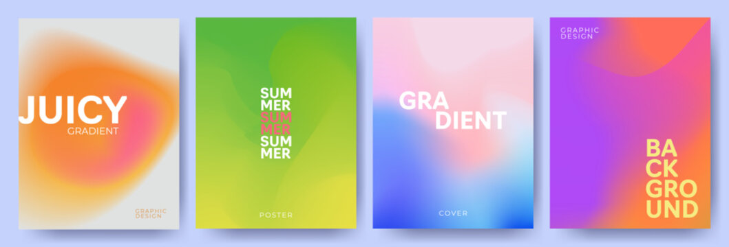 Creative covers or posters concept in modern minimal style for corporate identity, branding, social media advertising, promo. Minimalist cover design template with dynamic fluid gradient