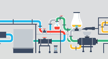 Colorful Industrial Process Illustration