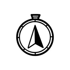 A Simple Doodle Line Vector Navigation Compass Illustration Stock