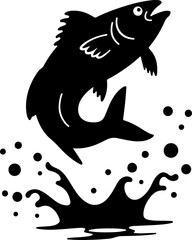 Fish Jumping Out of Water Silhouette