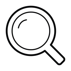 Search icon with magnifying glass symbol vector illustration for website app interface tool navigation find zoom exploration discovery minimal design.