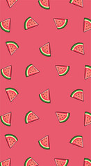 watermelon slices seamless pattern