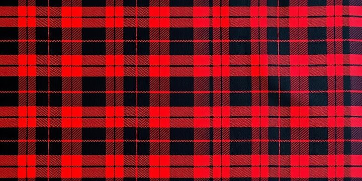 Classic red and black lumberjack plaid, seamless vector pattern  Vintage textile design, repeating, print