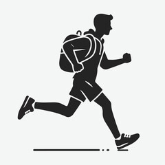 silhouette of a man running