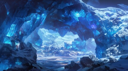 Fototapeta premium Frozen cave wonderland