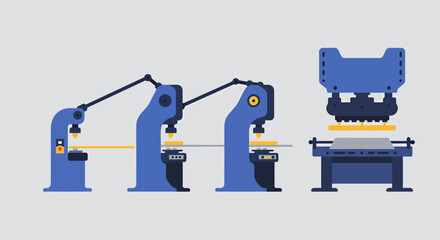 Pixel Art Industrial Metalworking Process