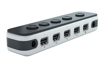 Obraz premium Power Up Your Connections Sleek and Modern USB Hub for Seamless Data Transfer and Enhanced on transparent background