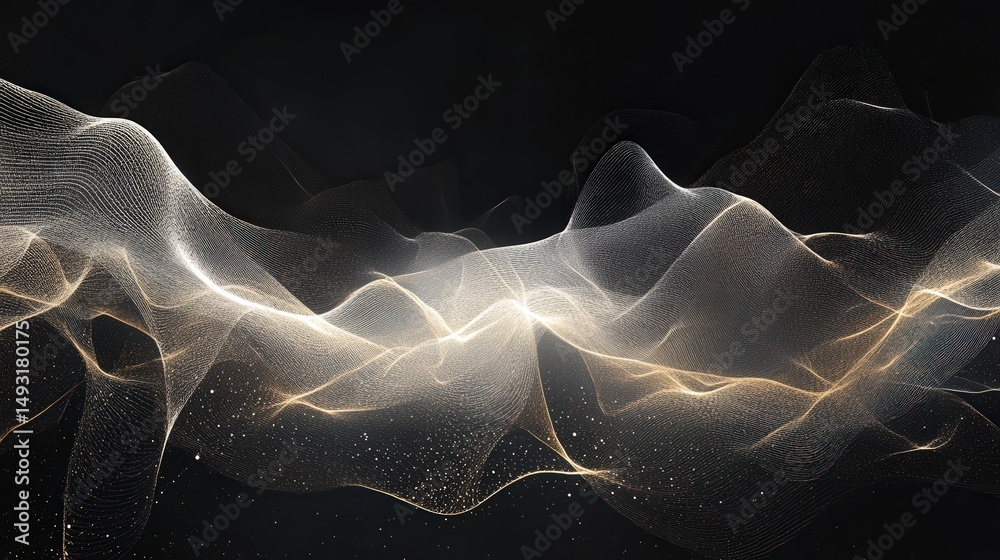 Poster ai technology through interconnected points and lines, with data flowing seamlessly between them, cr