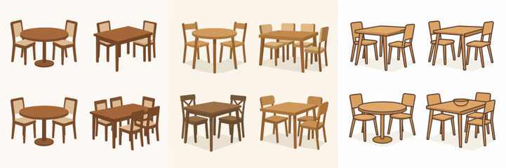 Furniture style vector flat design collection