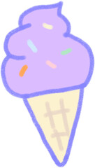 soft_ice_cream_purple_cone_sprinkles_illustration
