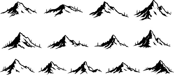 Mountains Logo Symbol and Icons Set