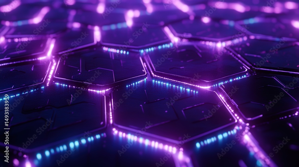 Poster technology lines forming a digital lattice, where each connection point glows and pulses, symbolizin
