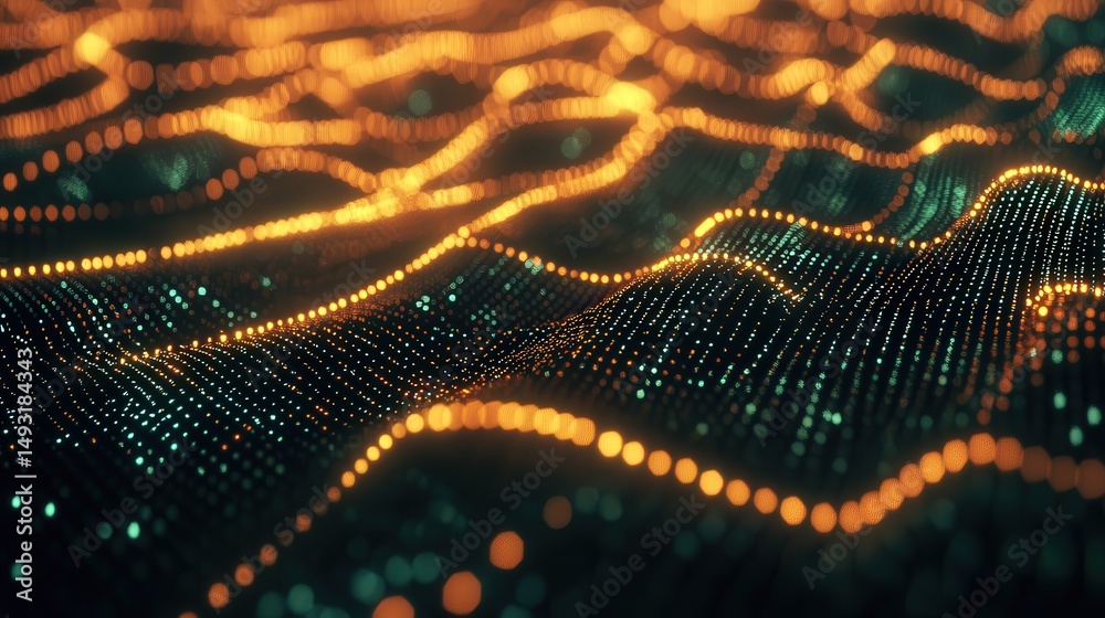 Poster intricate network of glowing points and connecting lines, representing the intelligent architecture 