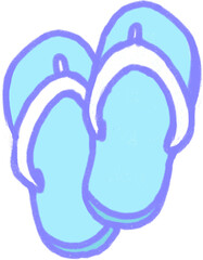 sky_blue_flip_flops_sandals_summer_shoes_illustration