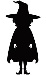 Witch Girl Silhouette Vector
