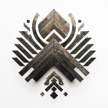 Rustic symmetry: Abstract wooden geometric pattern, earthy textured design