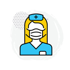 Woman Doctor Icon In Medical Practice Illustration
