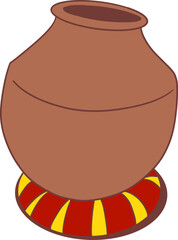 Ghatam or nout ,Indian music instrument outline drawing clipart