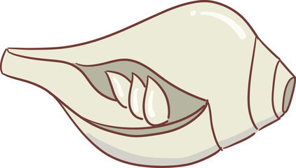 Shankh ,Indian music instrument outline drawing clipart