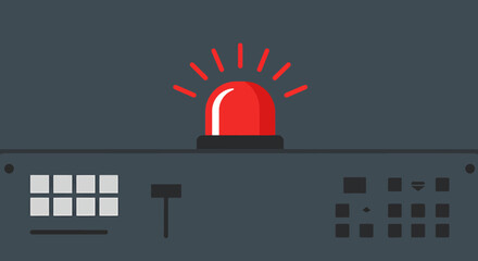 Pixel Art Red Alert Light On Control Panel