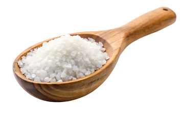 sea salt in wooden spoon