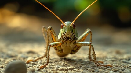 Fototapeta premium Portrait of a Beautiful Grasshopper