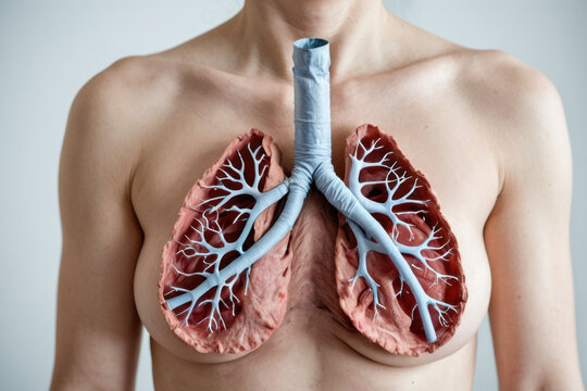 An image of a person with notable lung and breast development
