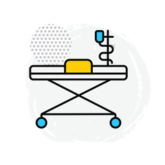 Medical Hospital Bed Vector Icon For Health Care
