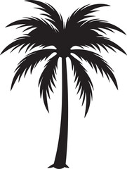 Obraz premium Palm Tree Silhouette Vector Illustration In White Background