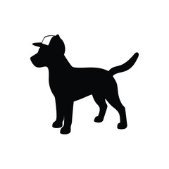 Firefighter Dog Hat Vector Silhouette Art
