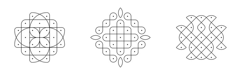 Fresh kolam designs, simple and elegant!